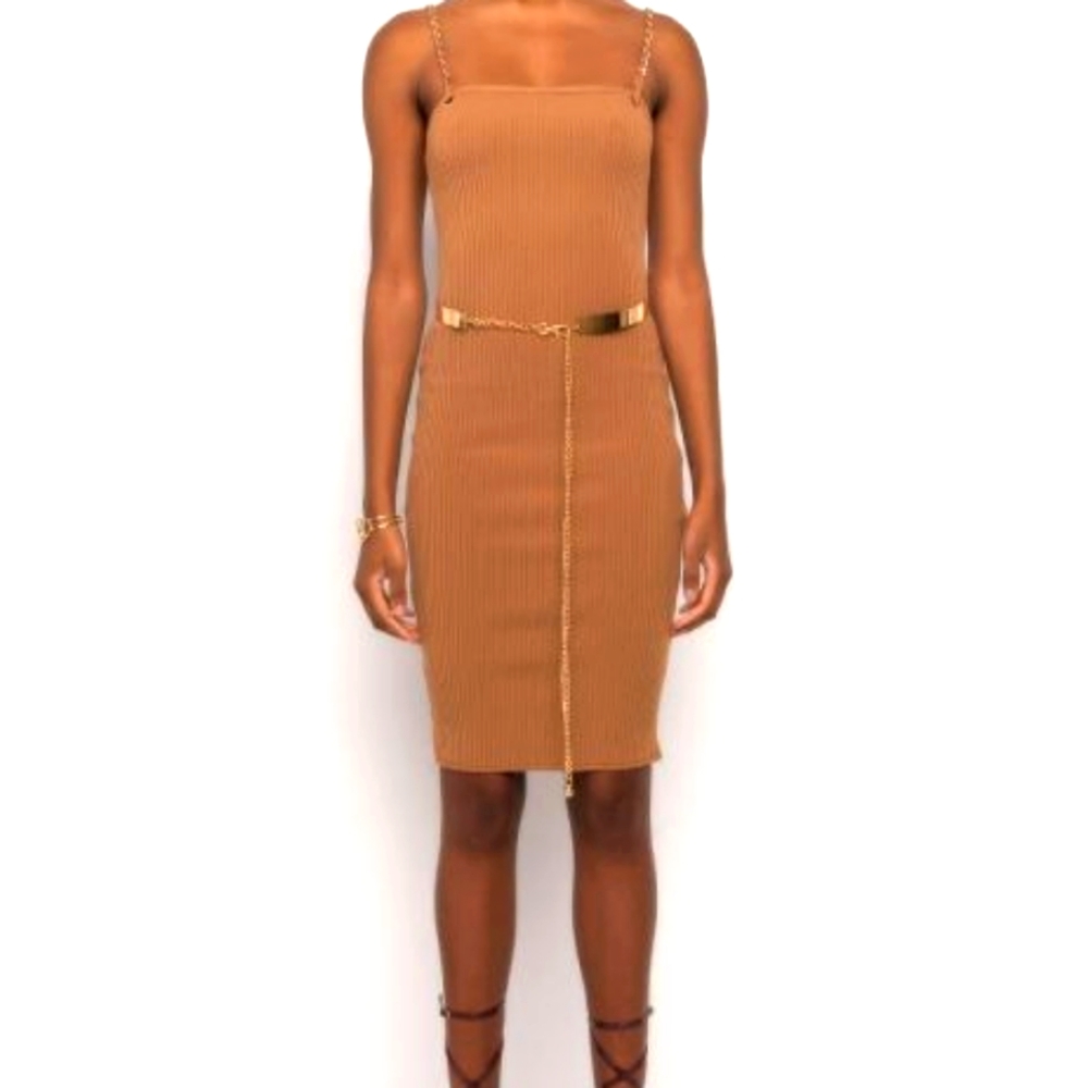 NWT Bandage Midi Dress, Brown, Size Large